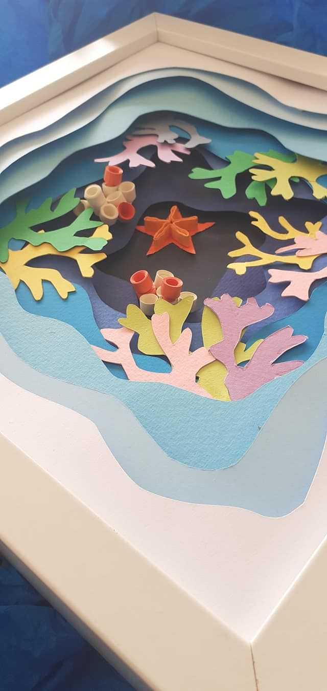 Sea Star – Layered Paper Art, 3d Paper Art, Wall Art, Box Inside Children Framed Art Prints (Photo 13 of 15)