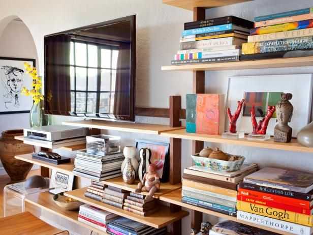 Living Room Built In Shelves | Hgtv Inside Minimalist Open Slat Bookcases (Photo 4 of 15)