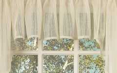 Ivory Micro-striped Semi Sheer Window Curtain Pieces