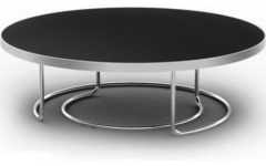 Modern Round Black Glass Coffee Table