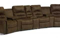 Curved Sectional Sofa with Recliner