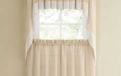 French Vanilla Country Style Curtain Parts with White Daisy Lace Accent