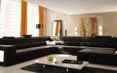 U Shaped Leather Sectional Sofa