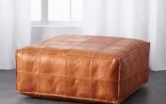 Brown Leather Ottomans