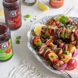 Cherry Chipotle Chicken Skewers