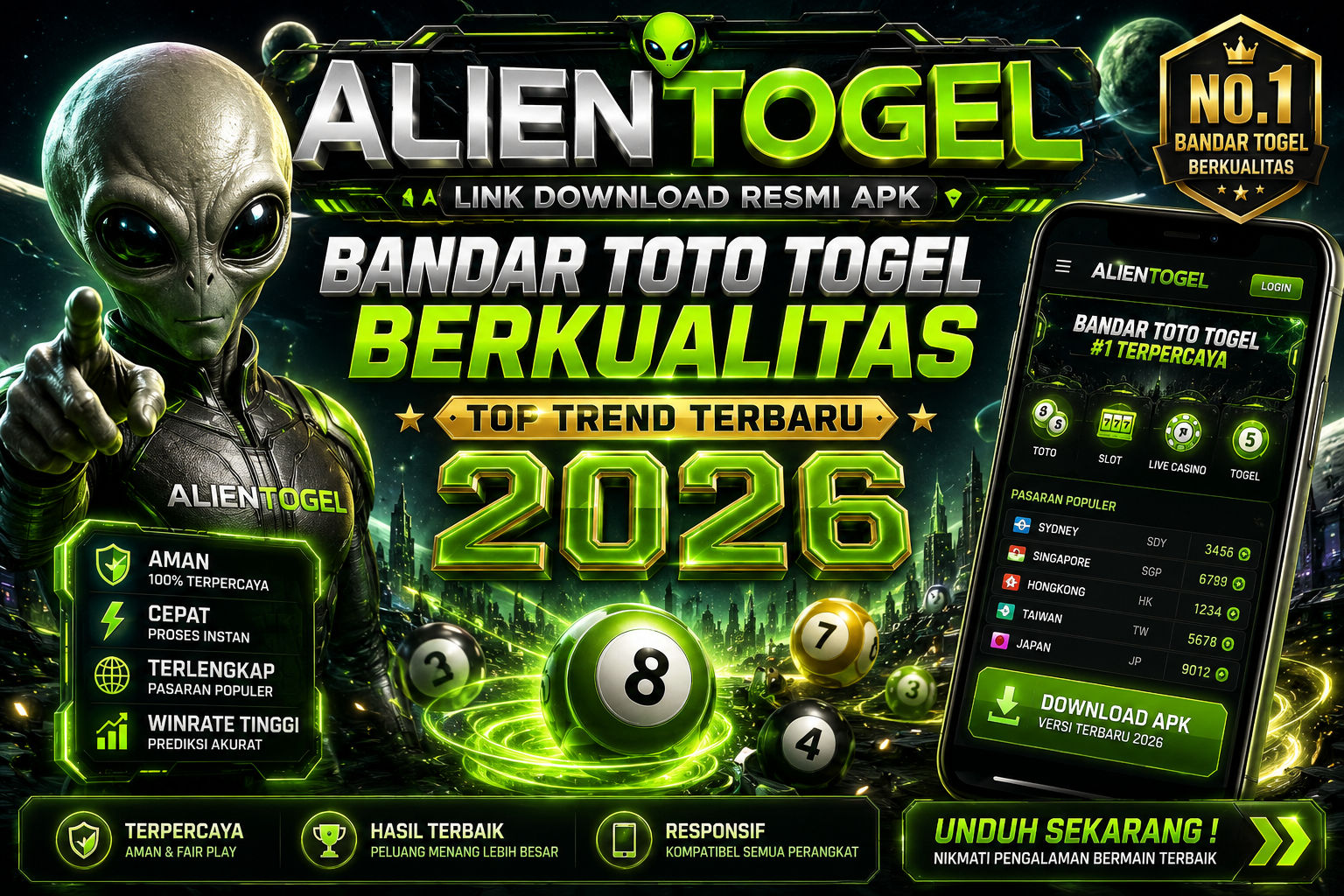 ALIENTOGEL: Link Download Resmi APK Bandar Toto Togel Berkualitas Top Trend Terbaru 2026 image 1