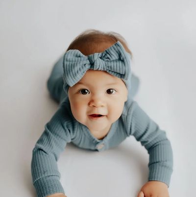 Baby Ribbed Playsuit with Pockets and Bow