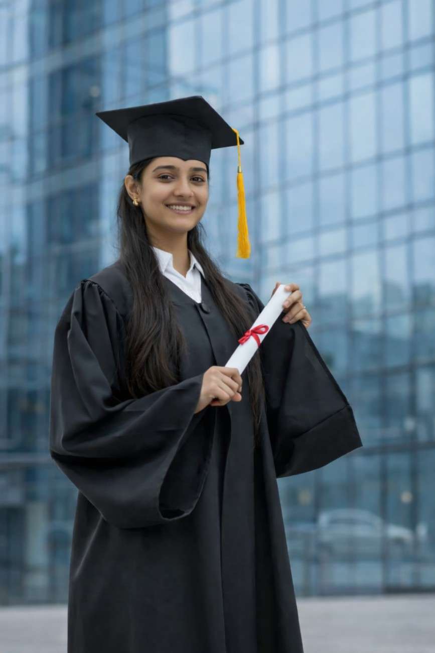 Graduate holding diploma at IITDM Vizag.