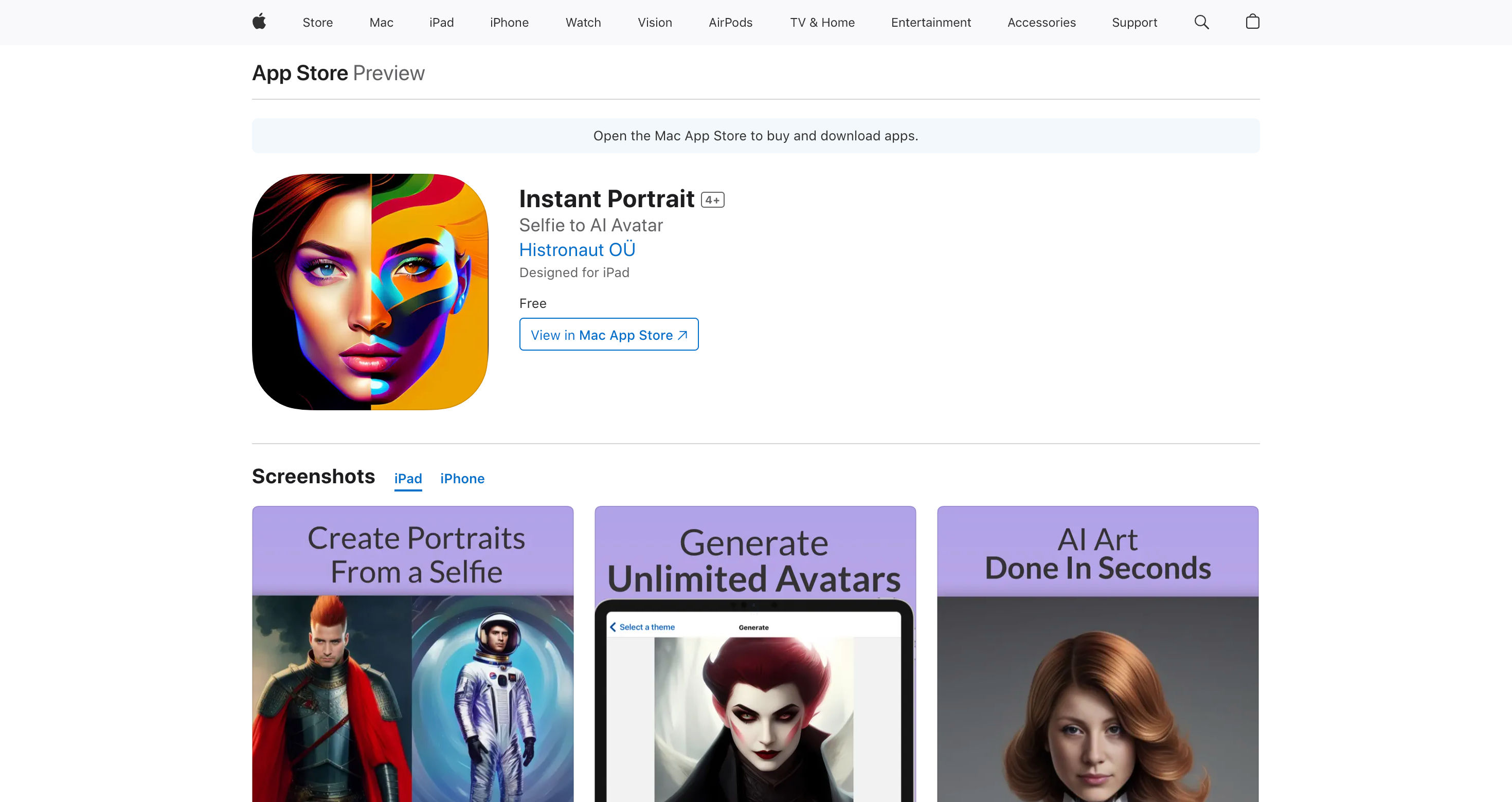 ‎Instant Portrait on the App Store