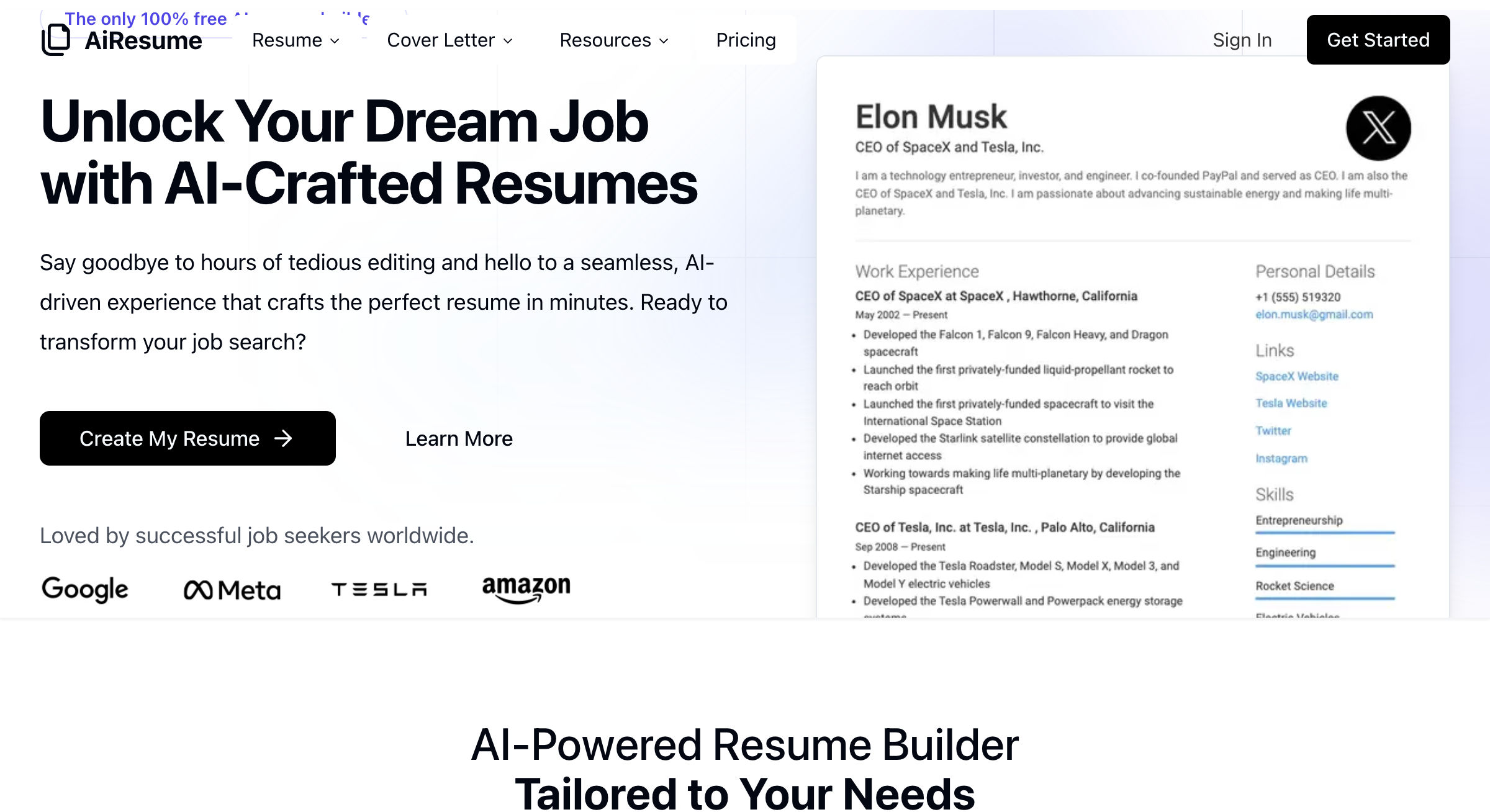 AI Resume Thumbnail