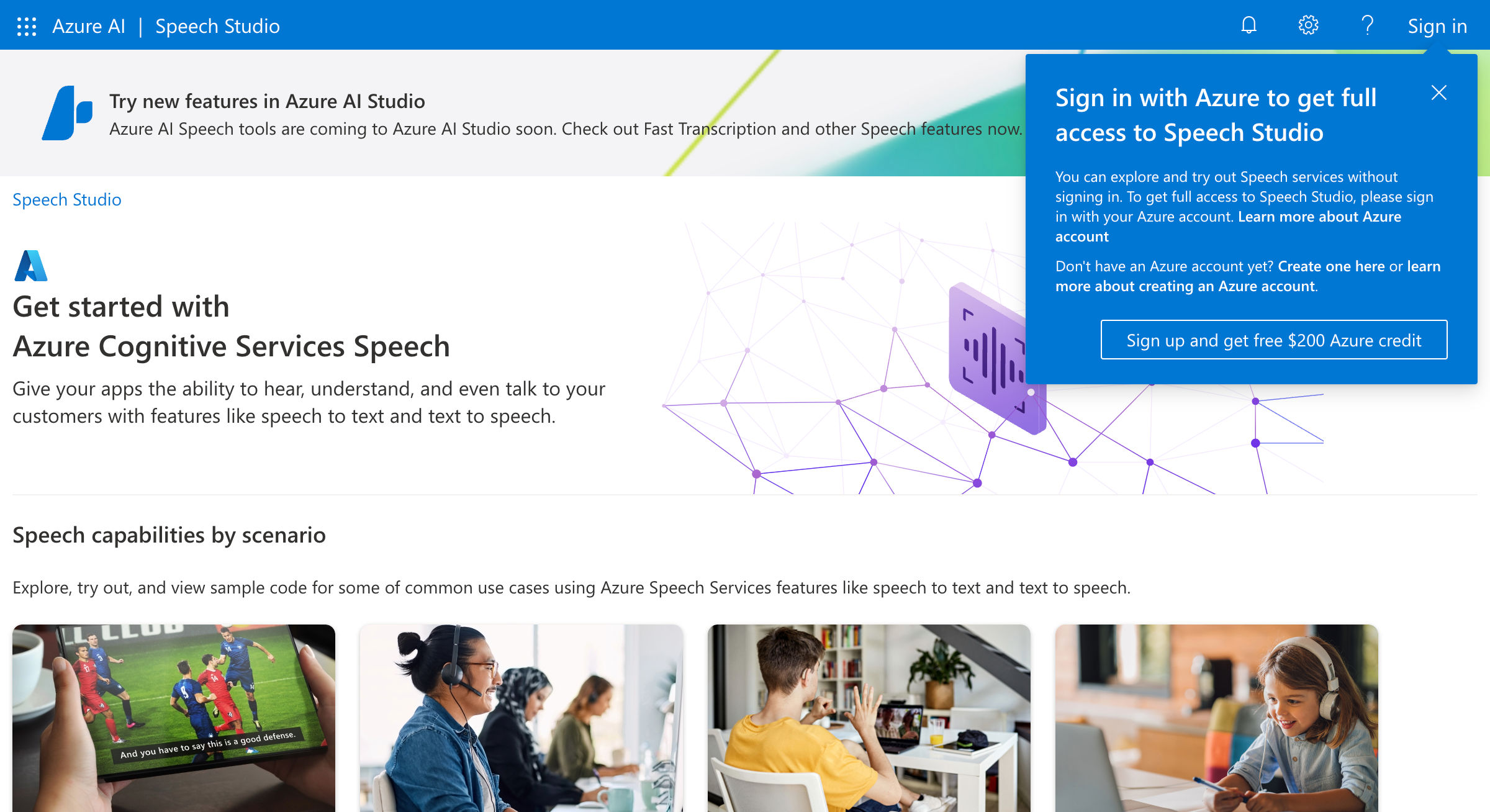 Microsoft Speech Portal