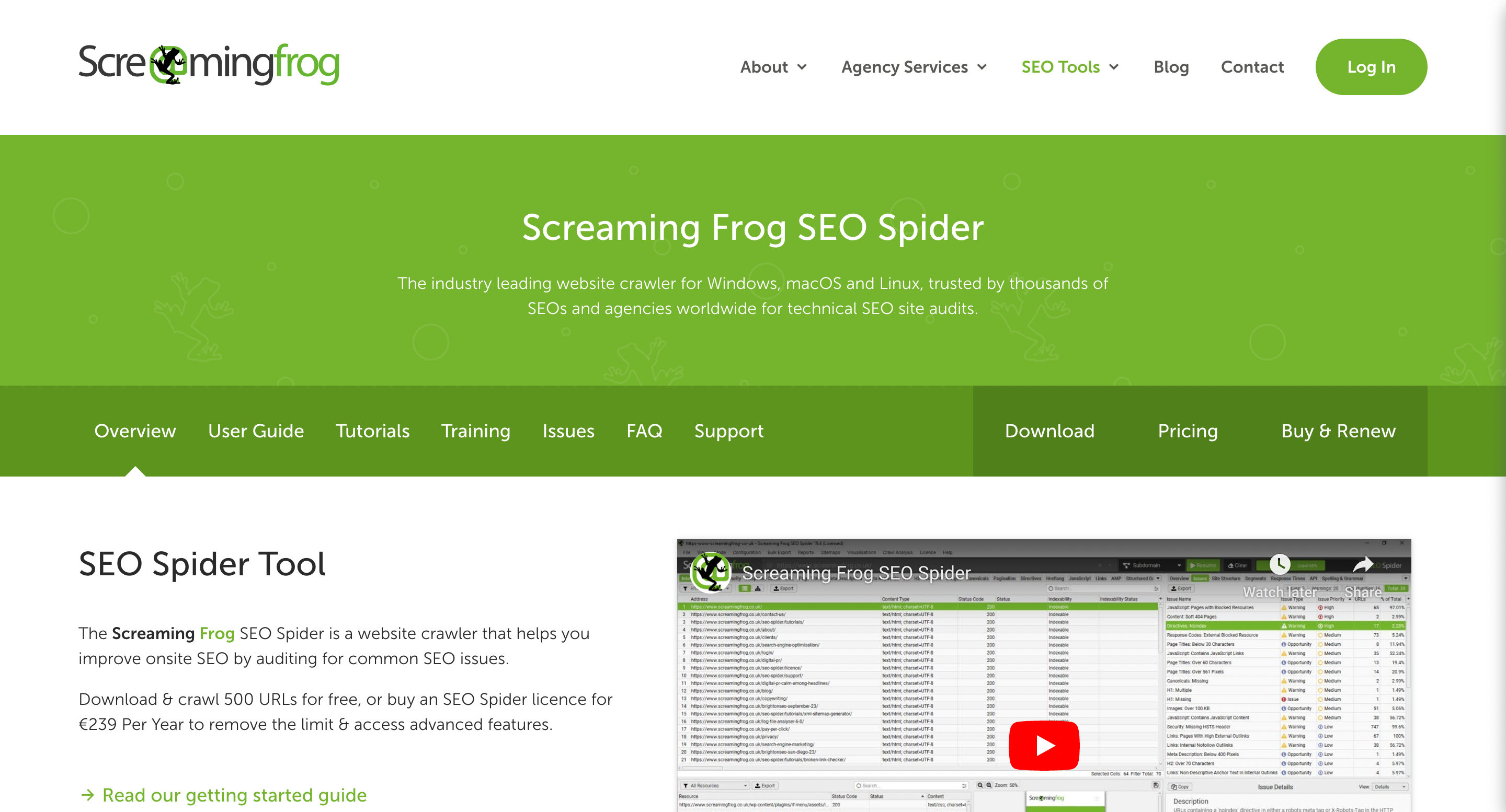 Screaming Frog Thumbnail