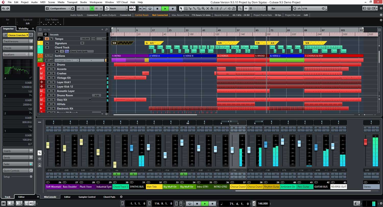 Muziek maken met Cubase Interface