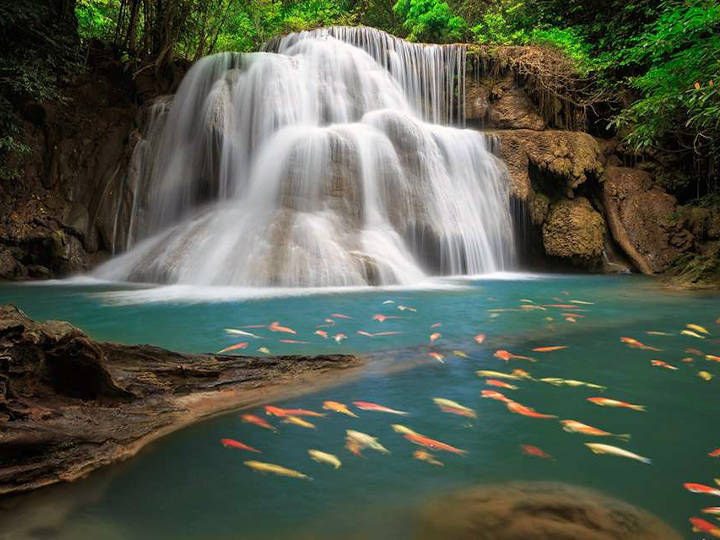 The marvelous Erawan Waterfall