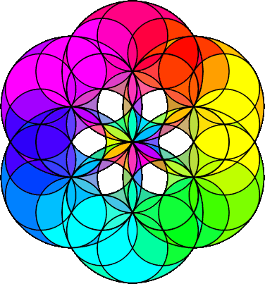 Flower of Life with rotating colors
