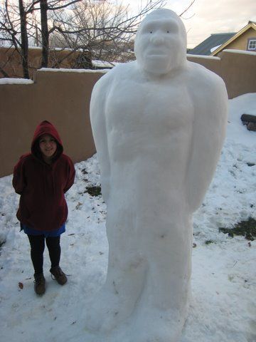 snow sculpture of a forest giant
