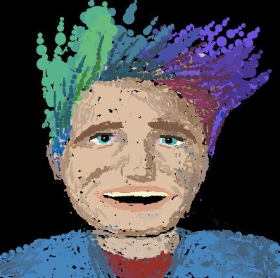 a screen shot of a key-painted character