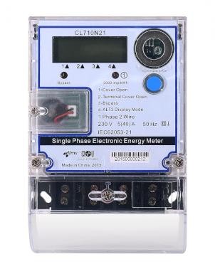 Electrical Single Phase Energy Meter CL710N21