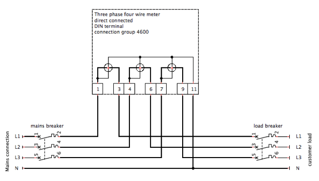 single phase energy meter diagram