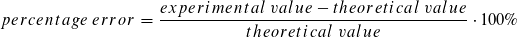 percentage error formula