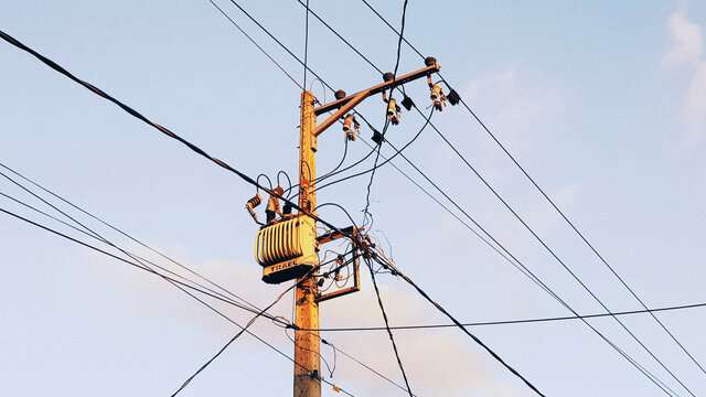 Distribution Pole With Transformer