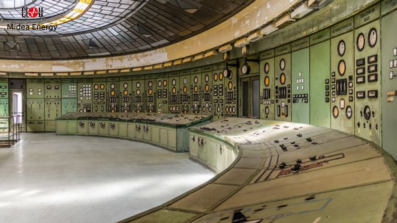 Historical Control Console Of A Power Plant