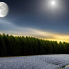 Solar Power Plant At Night Before Sunrise (credit Clou Ai)