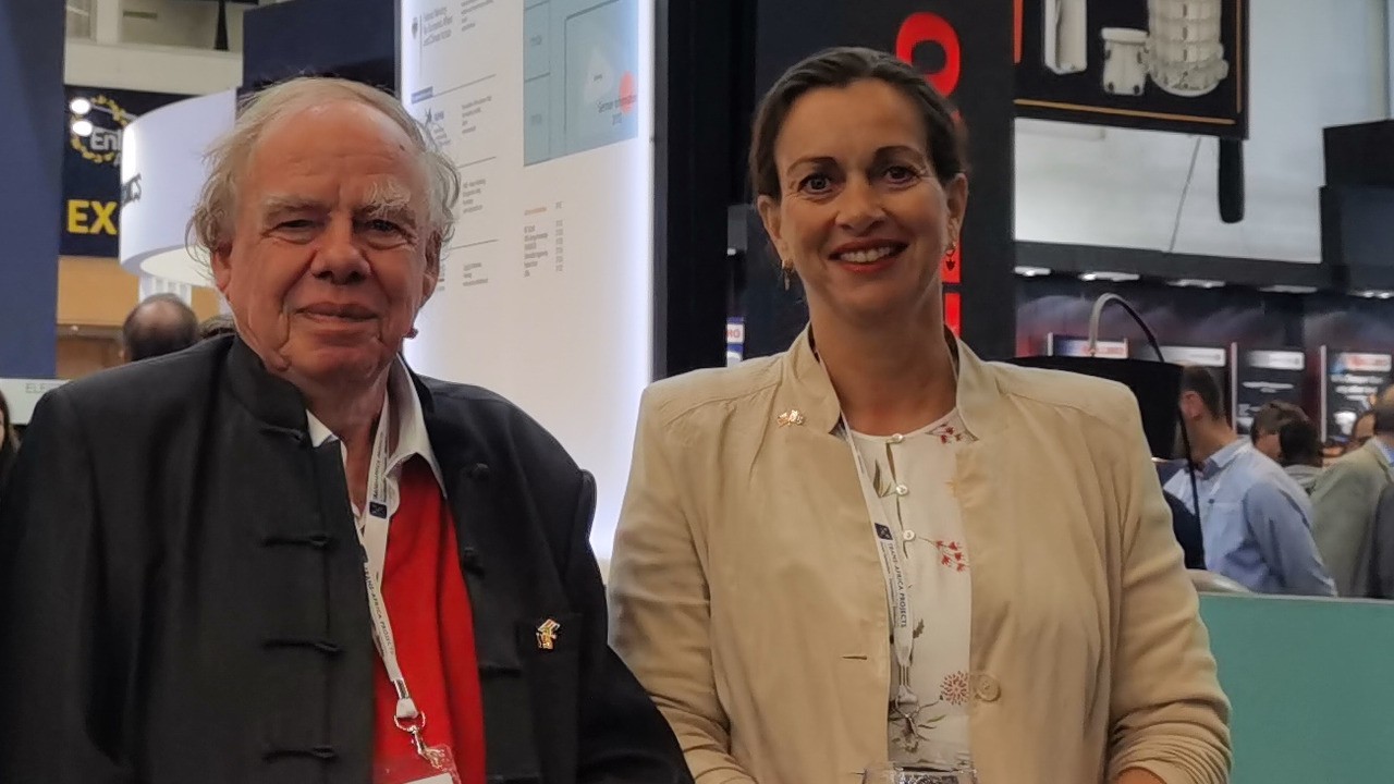 Reinhard Günther, Product Director Of Clouglobal, And Tanja Werheit, German Consul General For South Africa, Discuss Load Shedding During The Enlit Conference 2023 In Cape Town