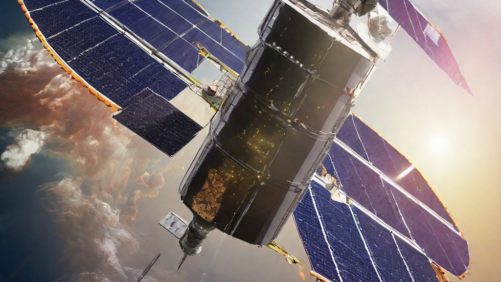 Space based solar power offers a promising solution for a sustainable future, as satellites equipped with solar panels beam down clean and reliable energy to Earth (symbol image, credit CLOU)