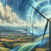 Capturing the Power of Harmony Wind turbines seamlessly synchronized with the grid, ensuring stable operation and maximizing renewable energy potential (symbol image, credit CLOU)