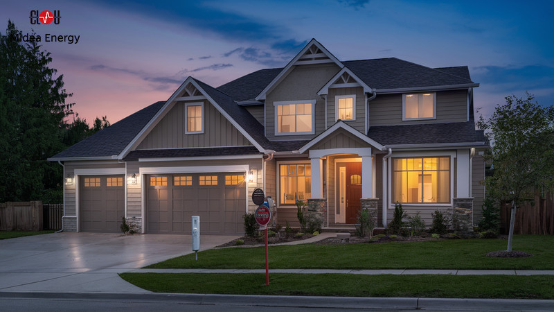 A modern home equipped with smart energy management devices, optimising energy use for a brighter, more efficient future