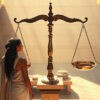 An ancient market woman ensures fair trade with her traditional balance scale—a timeless symbol of accuracy.