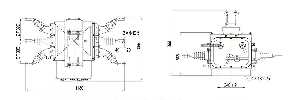 Tank Type Circuit Breaker Outling Drawing