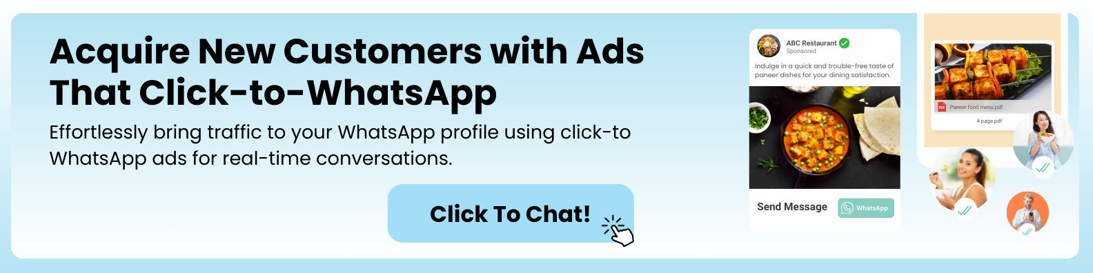 Call to action on the home page