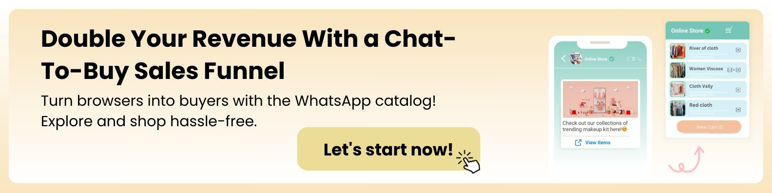 Call to action on the home page