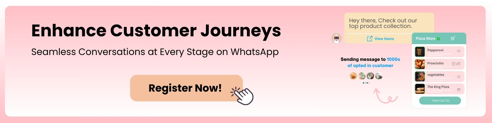 Call to action on the home page