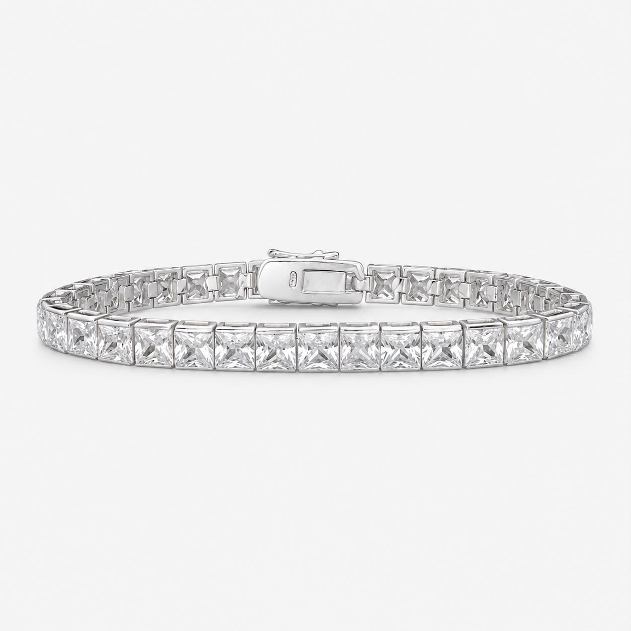4mm square shape tennis bracelet —  jewelry