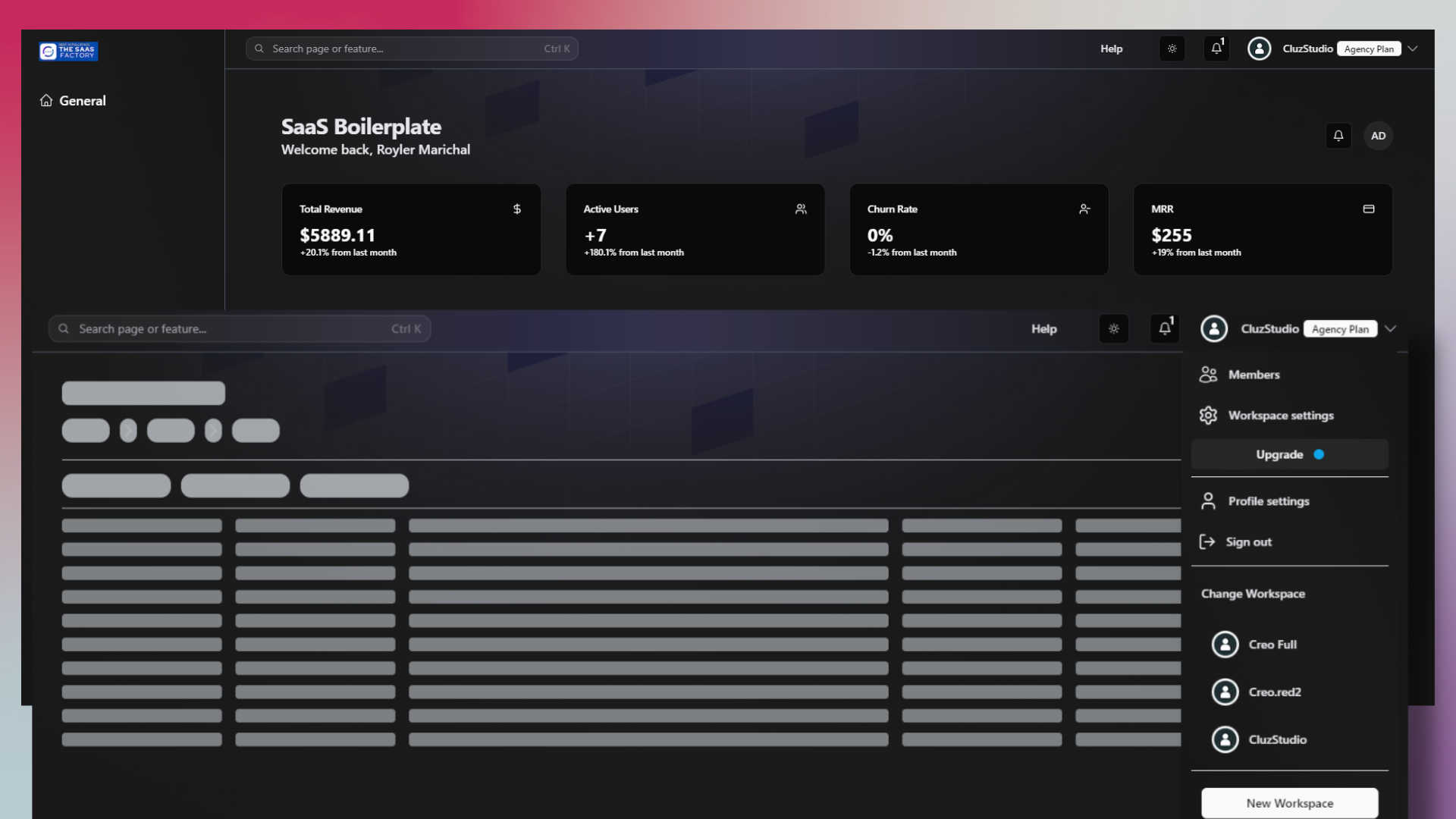 Saas with darktheme
