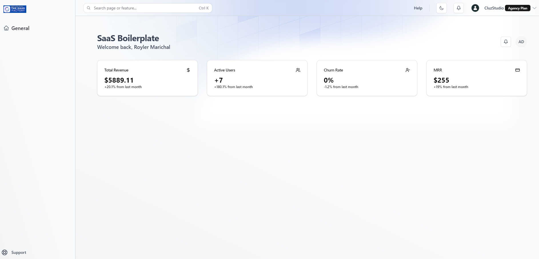 Saas dashboard