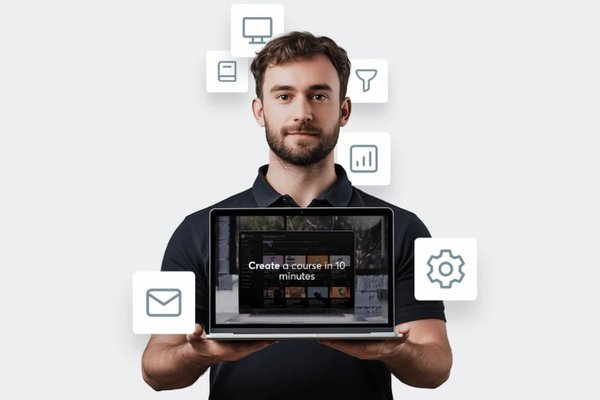 LearnWorlds lets you build a full online course business with AI