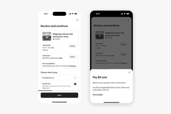 Airbnb will allow US users to book stays without paying up front
