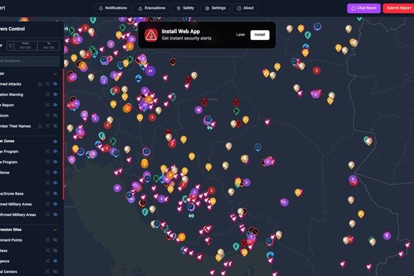 Theres an app for that - Iranians monitor air strikes with crowdsourced data