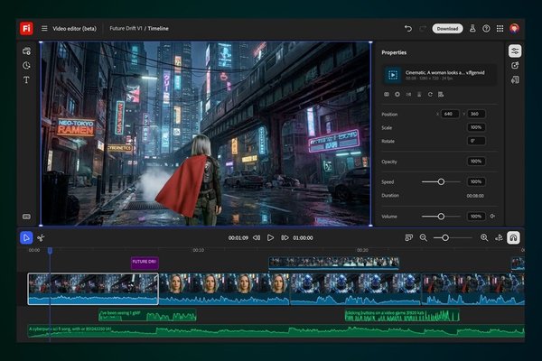 Adobe Firefly now supports prompt-based video editing, adds more third-party models
