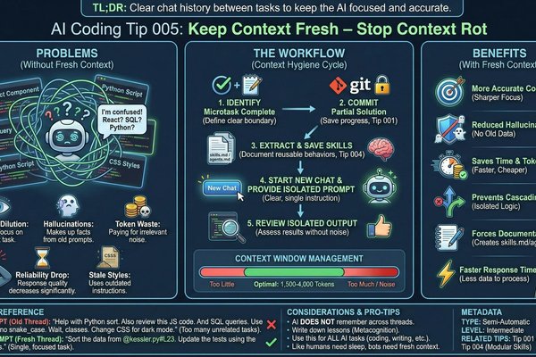 AI Coding Tip 005 - How to Keep Context Fresh