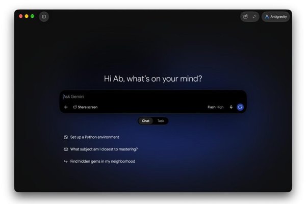 Google Antigravity is now built into Gemini app for macOS