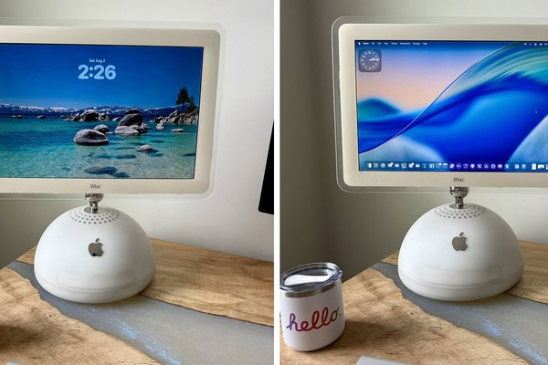 Liquid Glass on an iMac G4 may be the cutest thing you see today