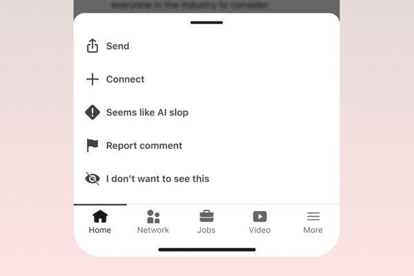 LinkedIn is testing a seems like AI slop reporting tool