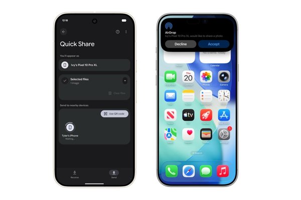 Android Quick Share now works with AirDrop on iPhone, starting on Pixel 10