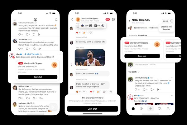 Threads introduces live chats for following live events