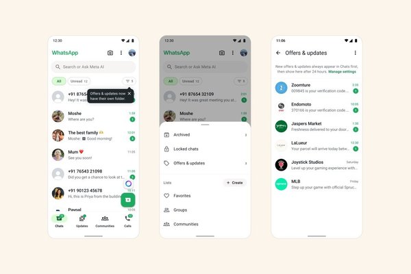 WhatsApp is testing a new folder for messages from large businesses